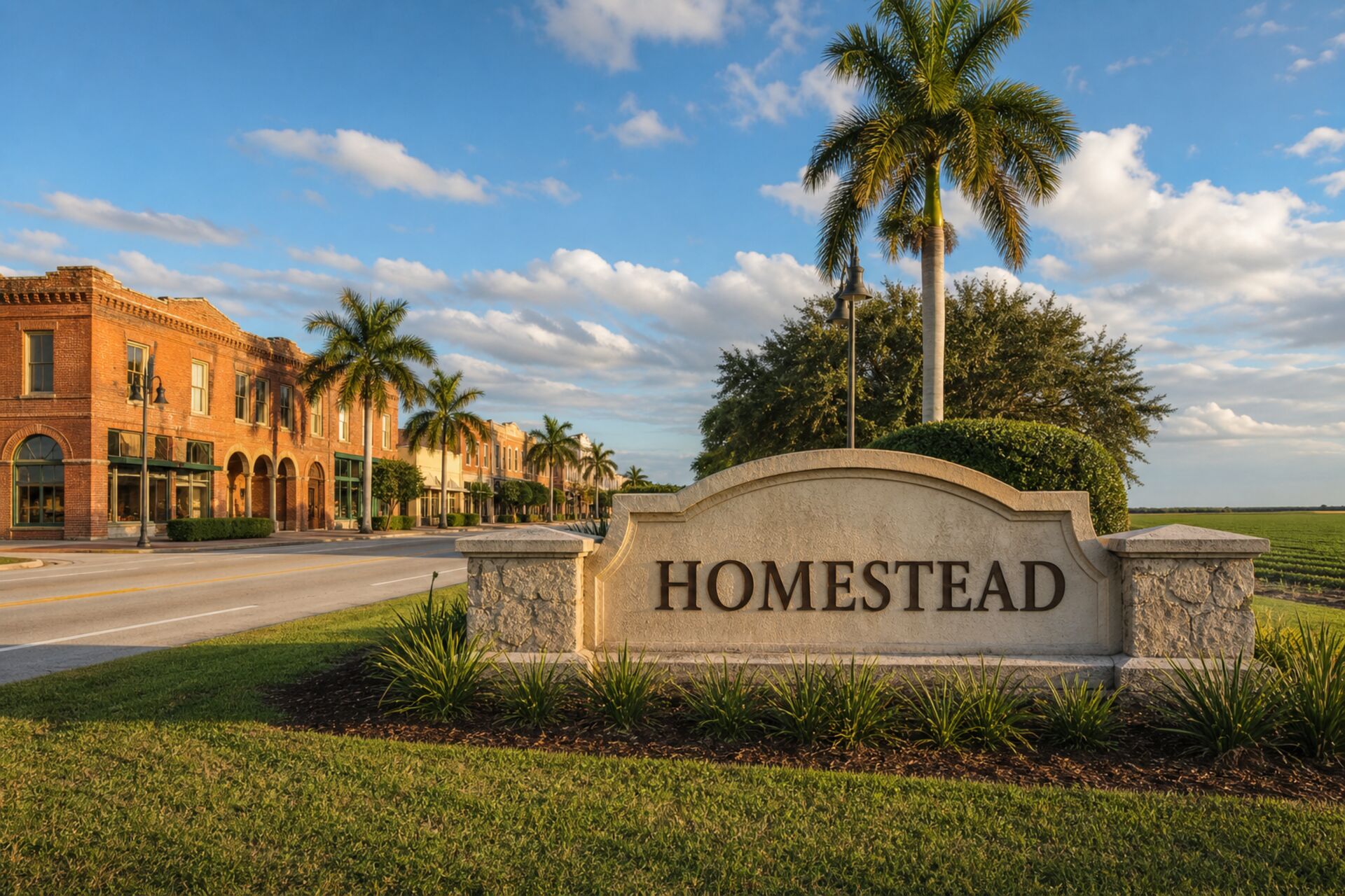 Welcome sign at the entrance to Homestead, Florida