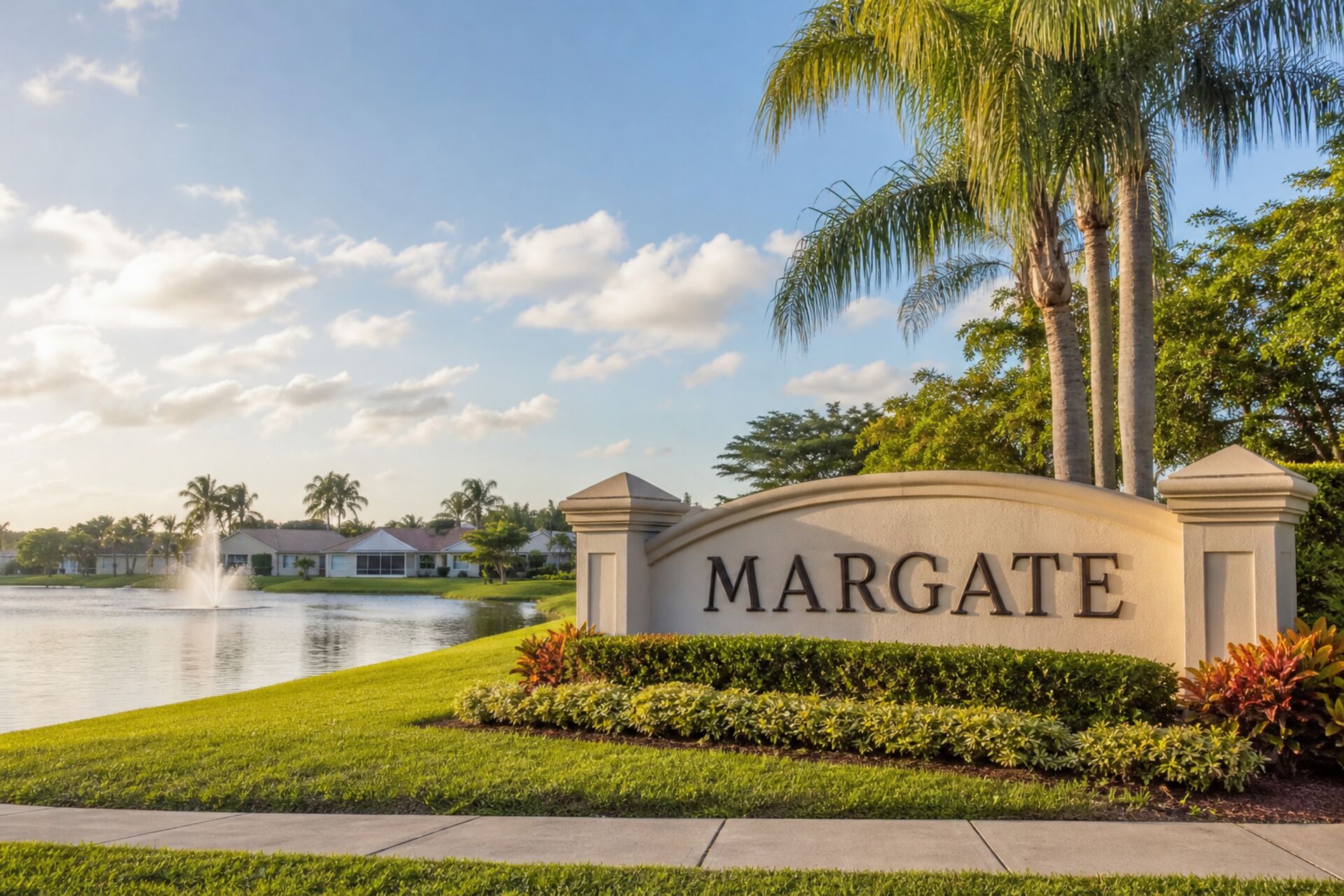 Welcome sign at the entrance to Margate, Florida